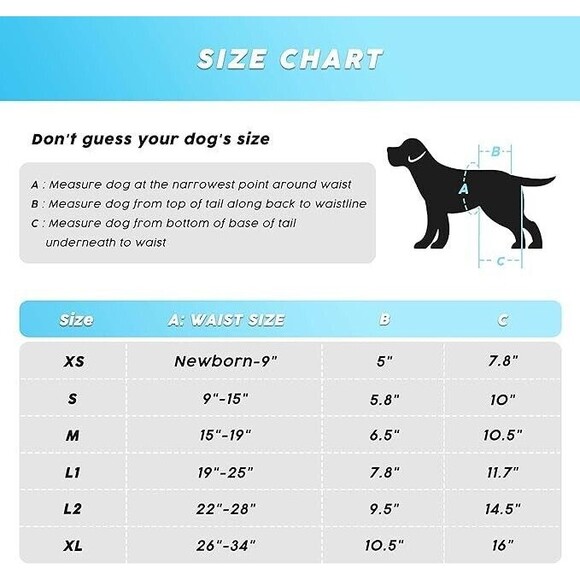 Premium Washable Dog Diapers Female, Reusable Diapers for Doggie in Heat, Highly - Picture 3 of 7